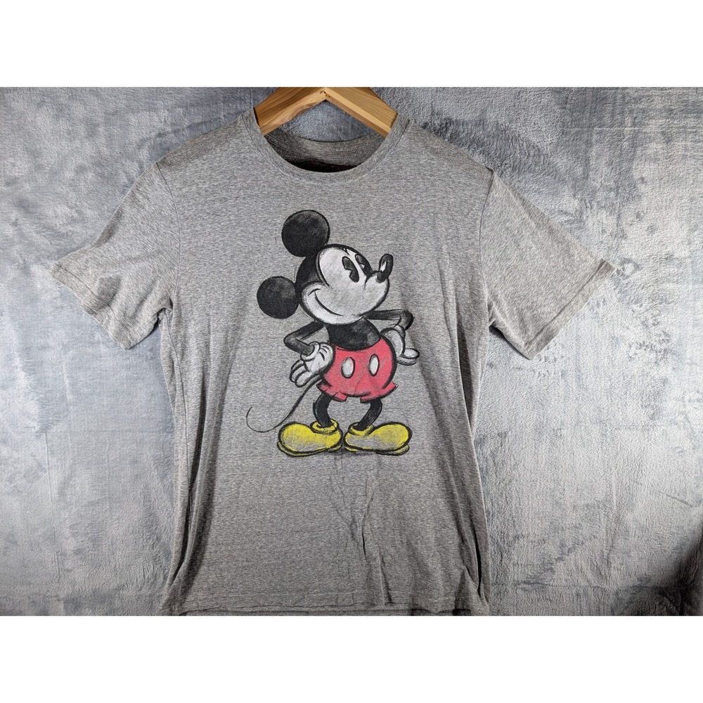 Disney Parks Mickey Mouse Heather Gray Classic Graphic Tee Shirt Men's Large
